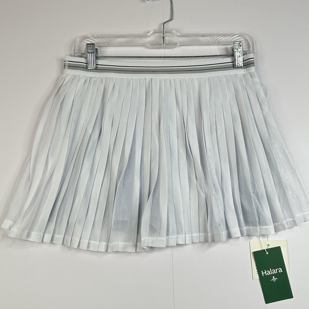 NWT Halara Pleated Tennis Skort High Waisted 2-in-1 White Womens Size Medium
